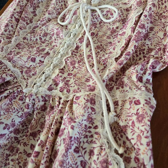 Original Gunne Sax Dress - Pink Floral - Cottagecore - Prairie - Picture 6 of 10